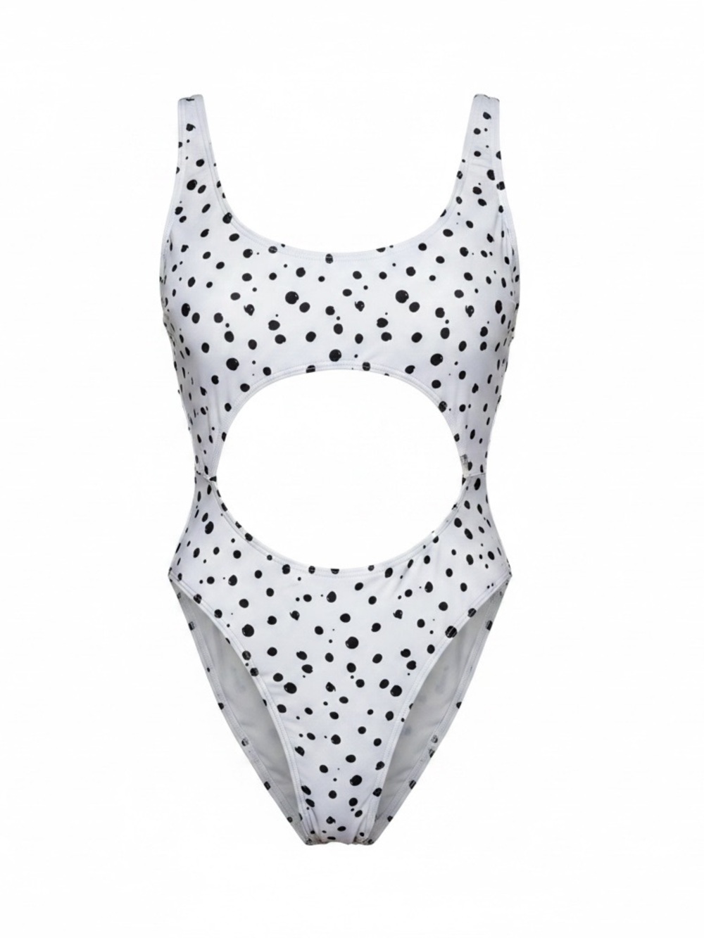 ASOS Women’s White Polka Dot Cutout One-Piece Swimsuit